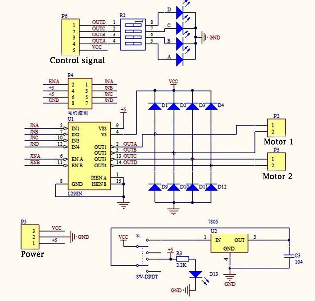 l298n motor driver board arduino sketch