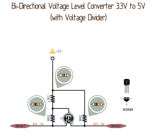Bi-Directional-voltage-Level-Converter-with-voltage-divider | 14core.com