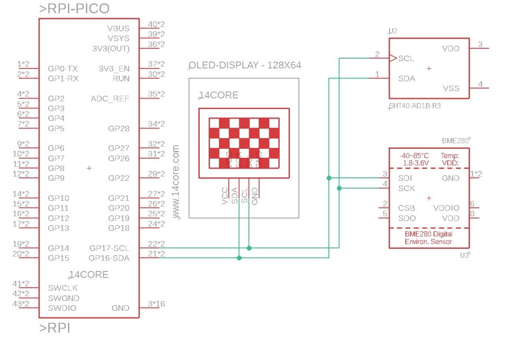 14core Raspberry Pi Pico I2c Scanner Schematics Diagram 0627