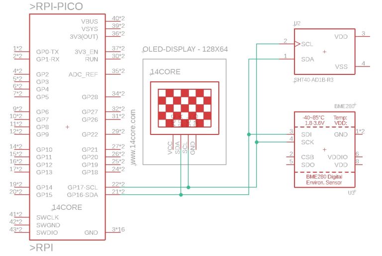 14core Raspberry Pi Pico I2c Scanner Schematics Diagram 6528